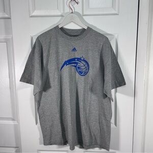 Adidas Gray T-Shirt with Blue Logo orlando magic